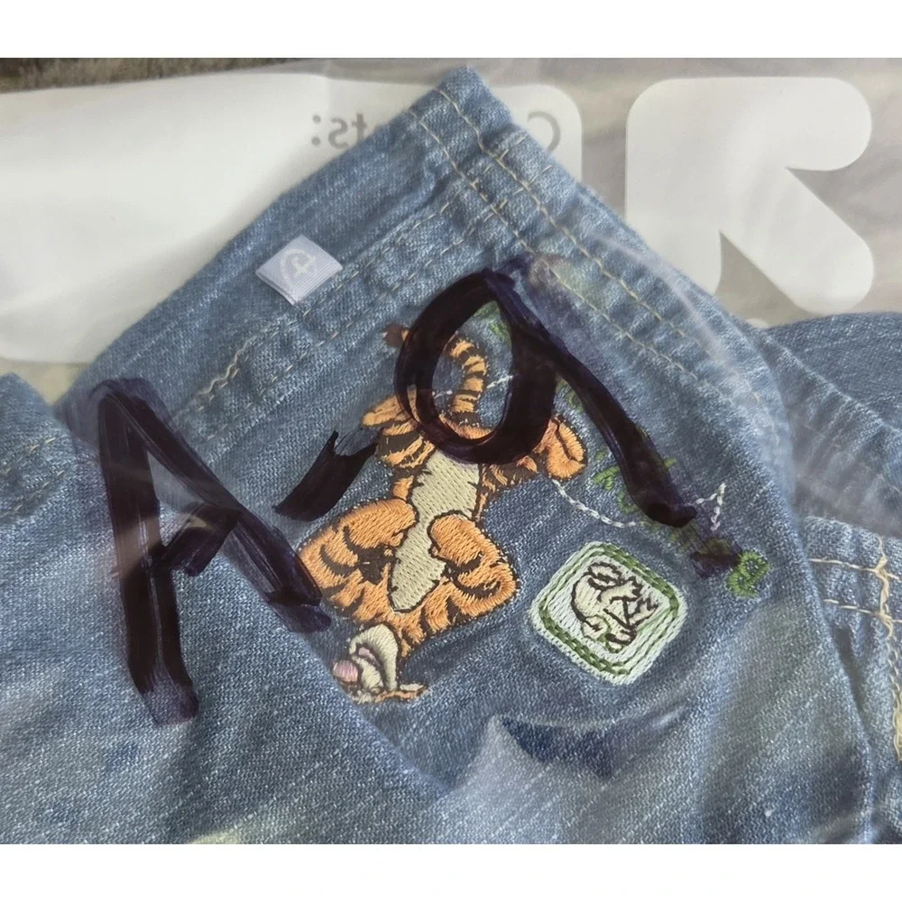 2011 Retro Disney Baby Size 3-6 Months Tigger Blue Overalls Winnie The Pooh